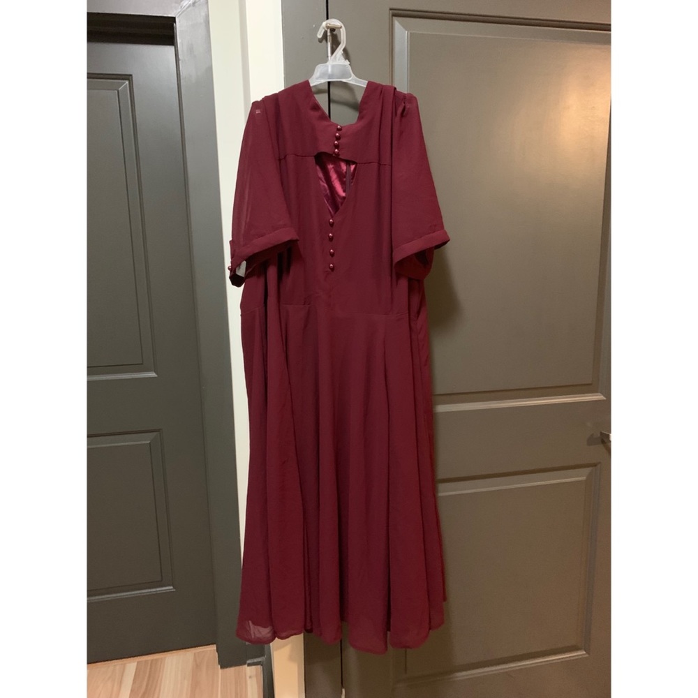 Modcloth - Vintage Burgundy Dress - Size UK28